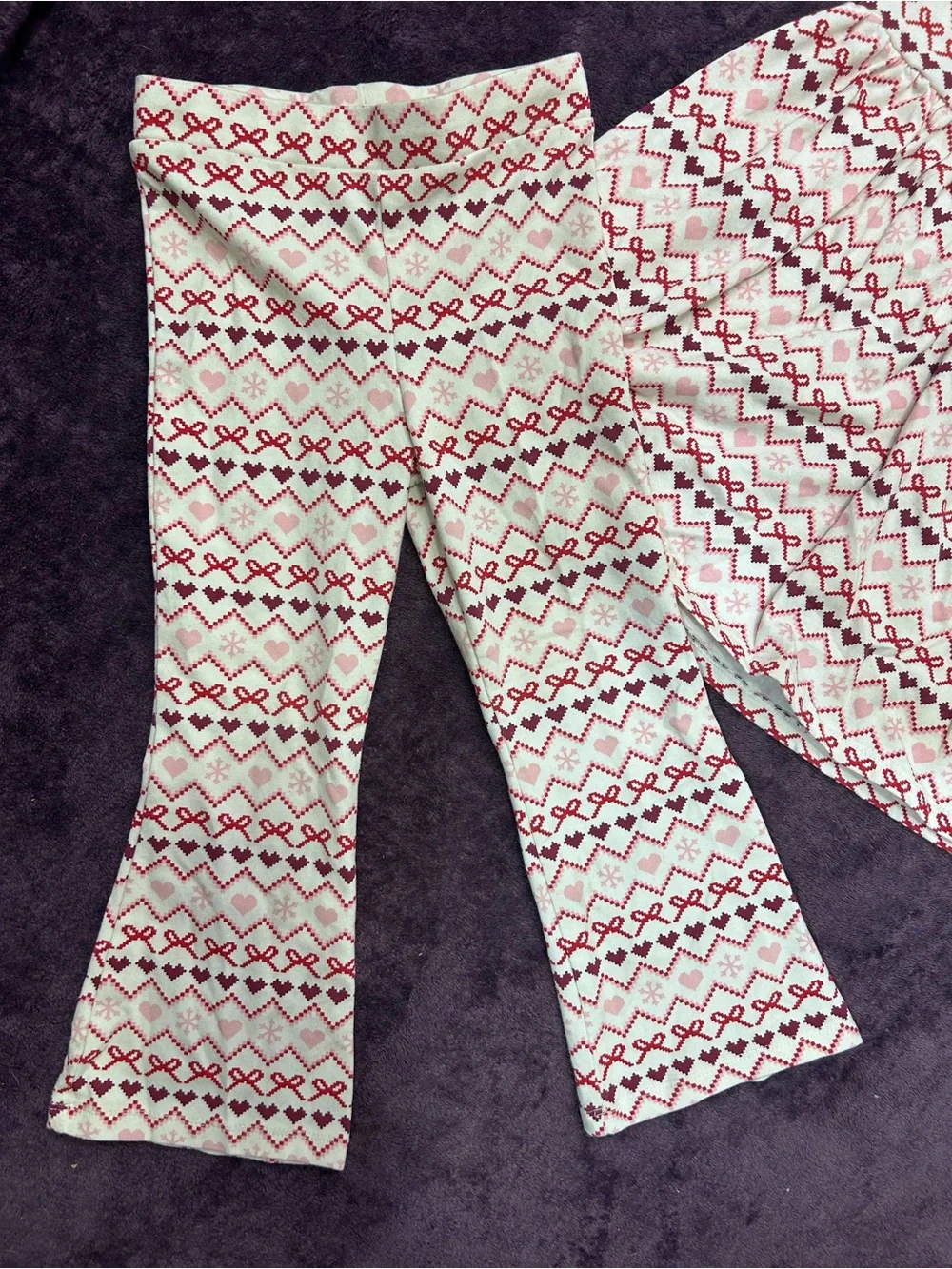 Garanimals White and Burgundy Fair Isle Two-Piece Set